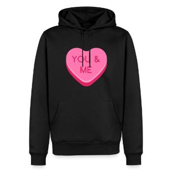 You and Me - Männer Premium Bio Hoodie - Schwarz - Vorne - Nico (187cm)