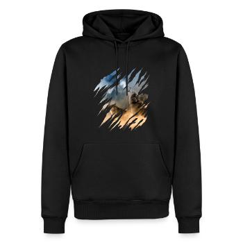 Wolf Scratch Marks Claws Wild Wolves Wilderness Howl - Sweat à capuche Premium bio Homme - noir - Devant - Nico (187cm)