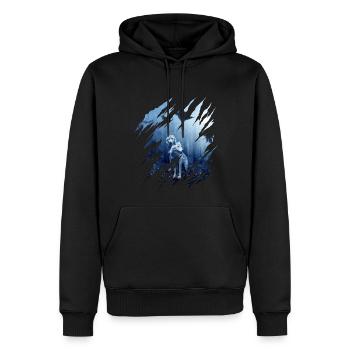 Wolf Scratch Marks Claws Wild Wolves Wilderness Howl - Sweat à capuche Premium bio Homme - noir - Devant - Nico (187cm)