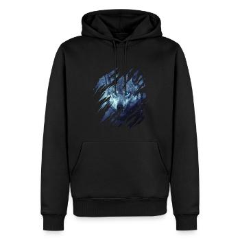 Wolf Scratch Marks Claws Wild Wolves Wilderness Howl - Sweat à capuche Premium bio Homme - noir - Devant - Nico (187cm)