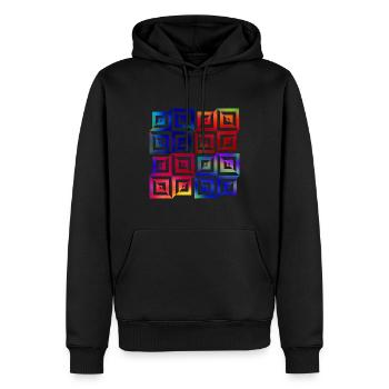 Polarity farbig - Mandala made with Love - Männer Premium Bio Hoodie - Schwarz - Vorne - Nico (187cm)