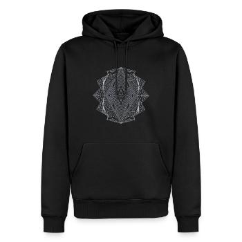 Illusion - Mandala made with love - Männer Premium Bio Hoodie - Schwarz - Vorne - Nico (187cm)
