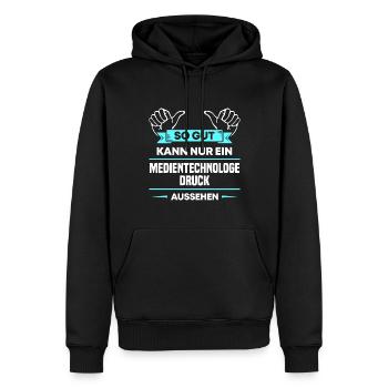 Medientechnologe Druck Design für stolze Profis - Männer Premium Bio Hoodie - Schwarz - Vorne - Nico (187cm)