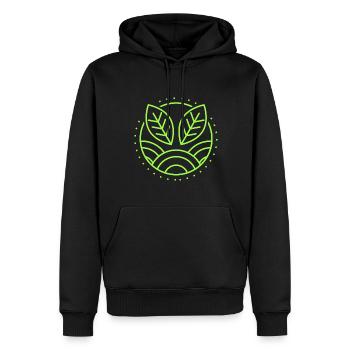 Conception de feuilles vertes nature pour les fiers végétaliens - Sweat à capuche Premium bio Homme - noir - Devant - Nico (187cm)