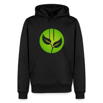 Conception de symboles de feuilles vertes pour les fiers végétaliens - Sweat à capuche Premium bio Homme - noir - Devant - Nico (187cm)