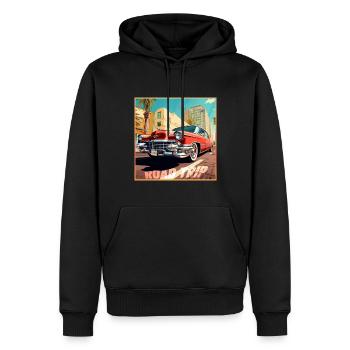 Road Trip,Car,America,Catoon Look - Männer Premium Bio Hoodie - Schwarz - Vorne - Nico (187cm)