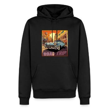 Road Trip,Car,America,Catoon Look - Männer Premium Bio Hoodie - Schwarz - Vorne - Nico (187cm)