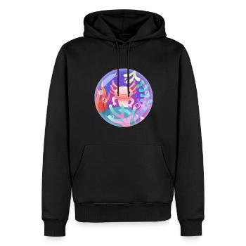 Conception de la vie d’axolotl pour les amateurs d’axolotl - Sweat à capuche Premium bio Homme - noir - Devant - Nico (187cm)