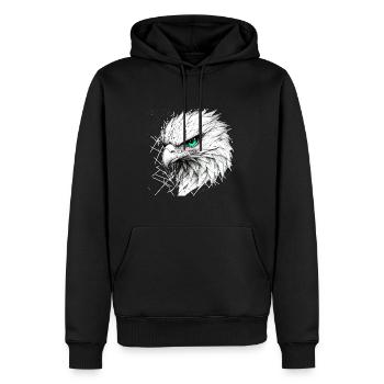 Libre comme l’aigle - Sweat à capuche Premium bio Homme - noir - Devant - Nico (187cm)