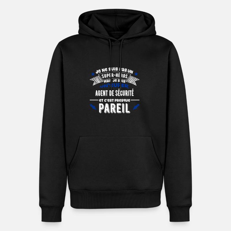 SuperAgent de sécurité cadeau - Sweat à capuche Premium bio Homme - noir