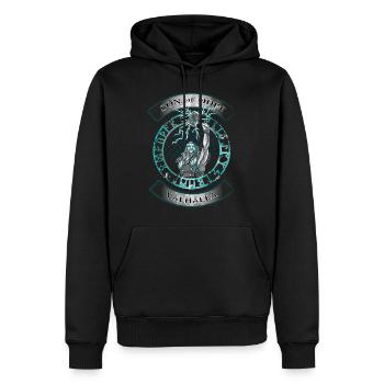 Son of ODIN Blue Thor Design - Männer Premium Bio Hoodie - Schwarz - Vorne - Nico (187cm)