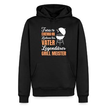 Ehemann Vater Papa Grillmeister BBQ Held Legende - Männer Premium Bio Hoodie - Schwarz - Vorne - Nico (187cm)