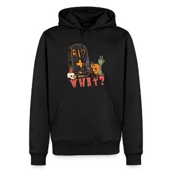 Süße und gruselige Kurzhaar Katze Halloween - Männer Premium Bio Hoodie - Schwarz - Vorne - Nico (187cm)