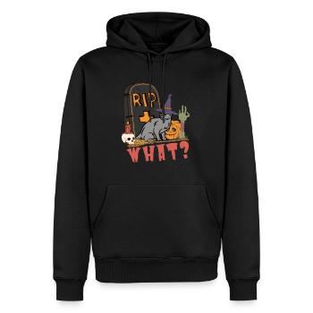 Mignon et effrayant chat d’Halloween bleu russe - Sweat à capuche Premium bio Homme - noir - Devant - Nico (187cm)