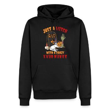 Süße und gruselige Khao Manee Halloween Katze - Männer Premium Bio Hoodie - Schwarz - Vorne - Nico (187cm)