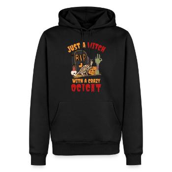 Mignon et effrayant Ocicat Chat d’Halloween - Sweat à capuche Premium bio Homme - noir - Devant - Nico (187cm)