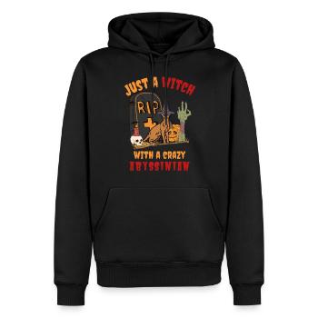 Süße und gruselige Abessinierkatze Halloween - Männer Premium Bio Hoodie - Schwarz - Vorne - Nico (187cm)
