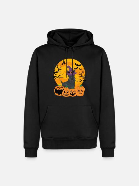 Süßer Airedale Terrier Halloween Kostüm Hund - Männer Premium Bio Hoodie - Schwarz