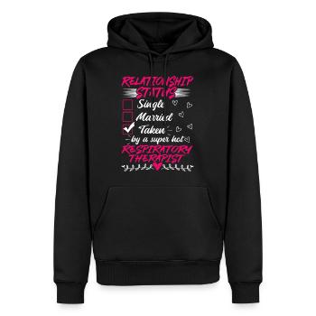 Lustig Seine und ihre Geschenkidee Atemtherapeutin - Männer Premium Bio Hoodie - Schwarz - Vorne - Nico (187cm)