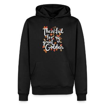 Thankful for my Golden Retriever Autumn Leaves - Men’s Premium Organic Hoodie - black - Front - Nico (187cm)