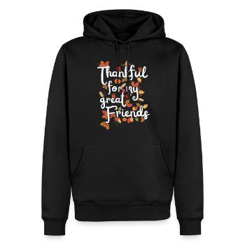 Merci pour mes amis Autumn Friendship Merci - Sweat à capuche Premium bio Homme - noir - Devant - Nico (187cm)