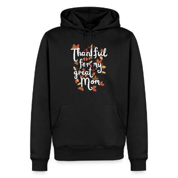 Reconnaissant pour ma mère Autumn Mama Gratitude - Sweat à capuche Premium bio Homme - noir - Devant - Nico (187cm)