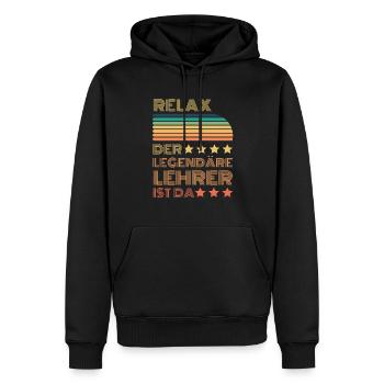 Relax der Legendäre Lehrer ist hier Retro - Männer Premium Bio Hoodie - Schwarz - Vorne - Nico (187cm)
