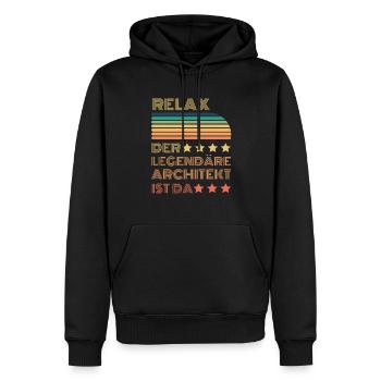 Relax der Legendäre Architekt ist da Retro - Männer Premium Bio Hoodie - Schwarz - Vorne - Nico (187cm)