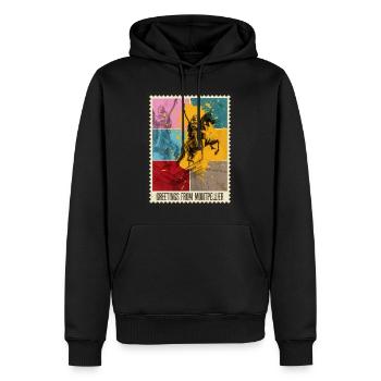 Montpellier Frankreich Stadt Skyline Briefmarke - Männer Premium Bio Hoodie - Schwarz - Vorne - Nico (187cm)