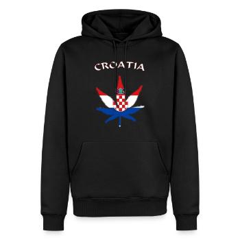 Croatia - Männer Premium Bio Hoodie - Schwarz - Vorne - Nico (187cm)