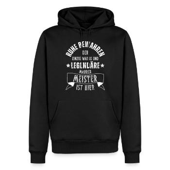 Legendärer Maurer Meister Beruf - Männer Premium Bio Hoodie - Schwarz - Vorne - Nico (187cm)