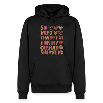 Reconnaissant pour le berger allemand Autumn Grateful - Sweat à capuche Premium bio Homme - noir - Devant - Nico (187cm)