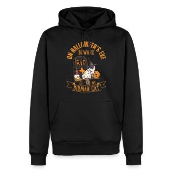 Chat d’Halloween birman mignon et effrayant - Sweat à capuche Premium bio Homme - noir - Devant - Nico (187cm)