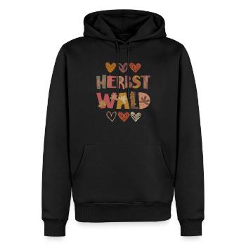 Herbst Wald im Herbst Dankbarkeit Blätter - Männer Premium Bio Hoodie - Schwarz - Vorne - Nico (187cm)