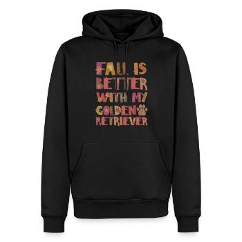 Thankful for Golden Retriever Autumn Gratitude - Men’s Premium Organic Hoodie - black - Front - Nico (187cm)