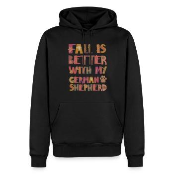 Reconnaissant pour le berger allemand Autumn Grateful - Sweat à capuche Premium bio Homme - noir - Devant - Nico (187cm)