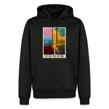 Dortmund Deutschland Stadt Skyline Briefmarke - Männer Premium Bio Hoodie - Schwarz - Vorne - Nico (187cm)