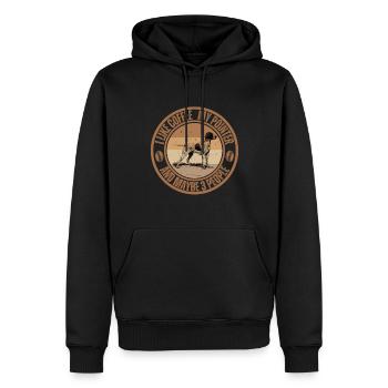 Pointer Kaffee Hund Cafe - Männer Premium Bio Hoodie - Schwarz - Vorne - Nico (187cm)