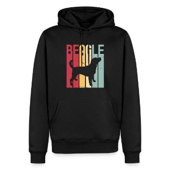 Beagle Dog Retro Vintage - Sweat à capuche Premium bio Homme - noir - Devant - Nico (187cm)