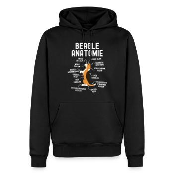 Beagle Anatomy pour les amateurs de Beagle - Sweat à capuche Premium bio Homme - noir - Devant - Nico (187cm)