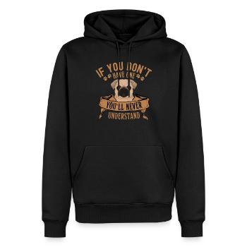 Legendärer Mops Vintage Retro - Männer Premium Bio Hoodie - Schwarz - Vorne - Nico (187cm)
