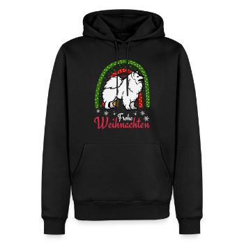 Noël Sweet German Spitz Lover Kawaii - Sweat à capuche Premium bio Homme - noir - Devant - Nico (187cm)