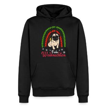 Weihnachten Süßer Mops Liebhaber Kawaii - Männer Premium Bio Hoodie - Schwarz - Vorne - Nico (187cm)