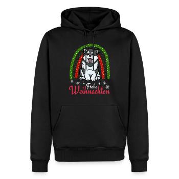 Weihnachten Süßer Husky Liebhaber Kawaii - Männer Premium Bio Hoodie - Schwarz - Vorne - Nico (187cm)