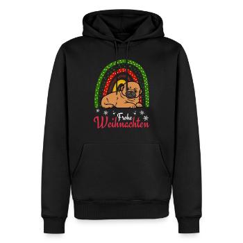 Süßer Pekinese Welpe Weihnachten Kawaii - Männer Premium Bio Hoodie - Schwarz - Vorne - Nico (187cm)