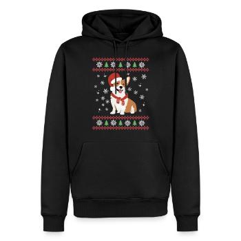 Noël Sweet Welsh Corgi Kawaii - Sweat à capuche Premium bio Homme - noir - Devant - Nico (187cm)