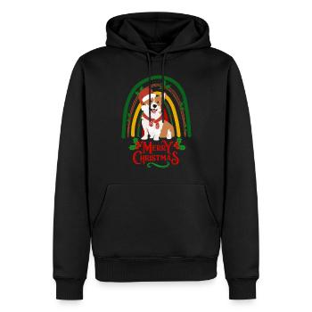 Noël Sweet Welsh Corgi Kawaii - Sweat à capuche Premium bio Homme - noir - Devant - Nico (187cm)