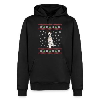 Amoureux de Noël dalmate - Sweat à capuche Premium bio Homme - noir - Devant - Nico (187cm)