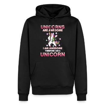 Einhörner sind Fantastisch - Männer Premium Bio Hoodie - Schwarz - Vorne - Nico (187cm)