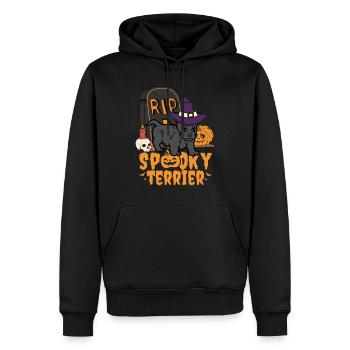 Mignon terrier écossais Halloween Lover Kawaii - Sweat à capuche Premium bio Homme - noir - Devant - Nico (187cm)